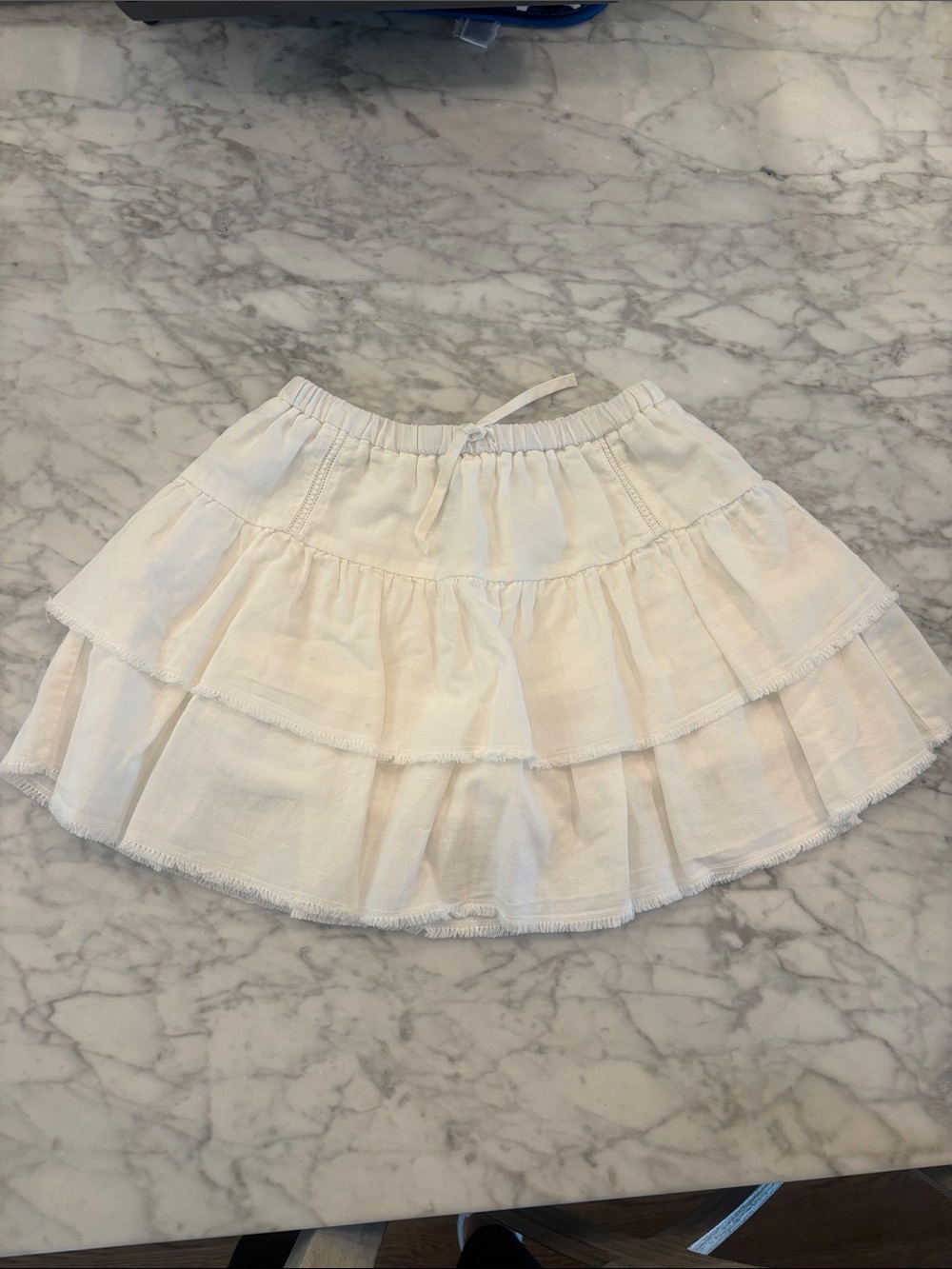 Kid’s Zara White Tiered Ruffle Skirt
